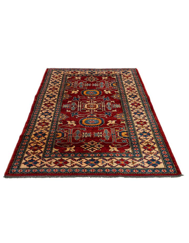 4' x 6' Hand Knotted Kazak Wool Rug