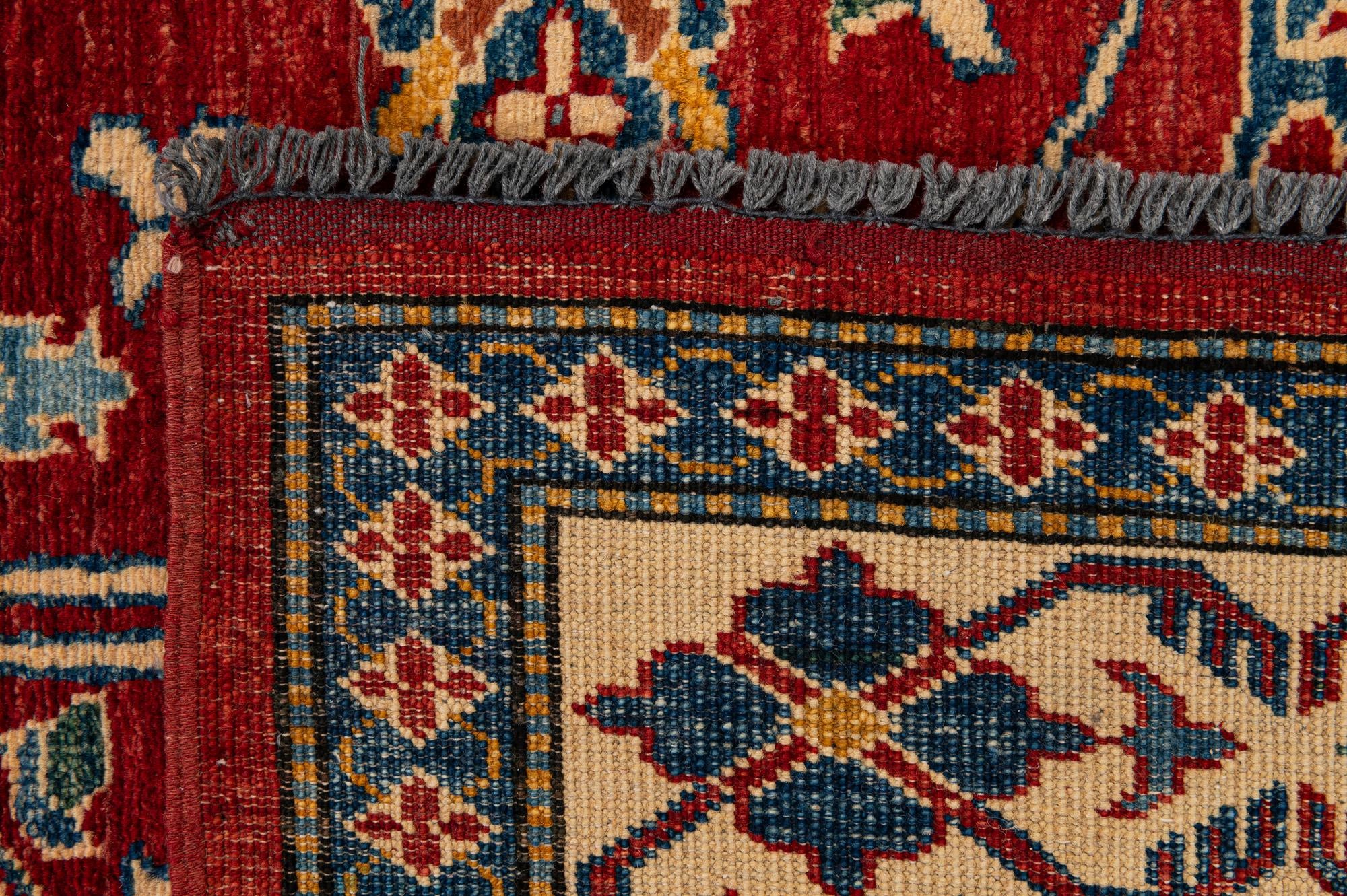 4' x 6' Hand Knotted Kazak Wool Rug