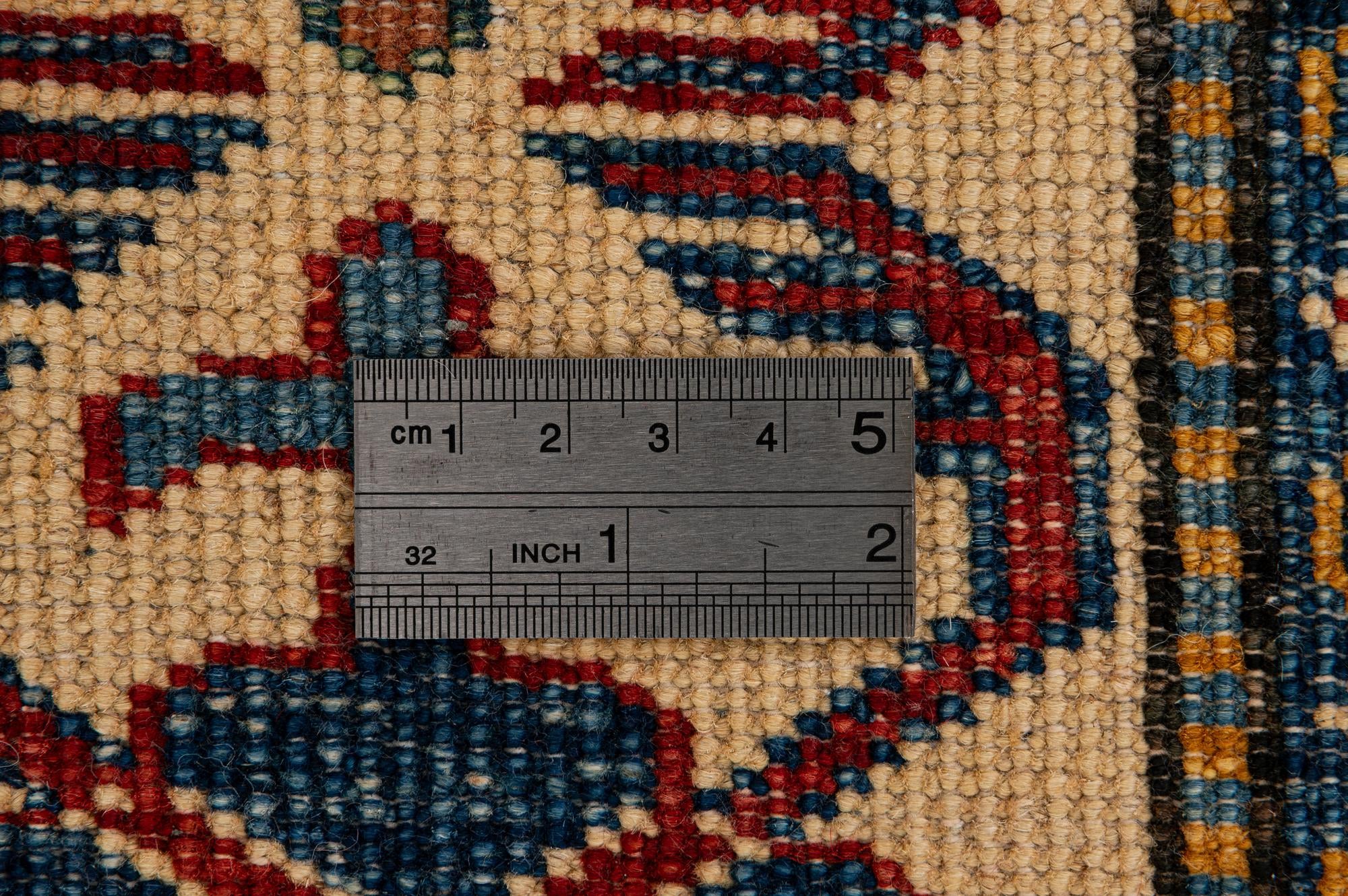 4' x 6' Hand Knotted Kazak Wool Rug