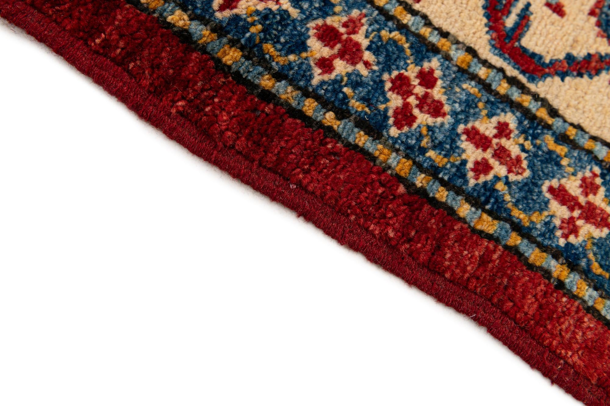 4' x 6' Hand Knotted Kazak Wool Rug