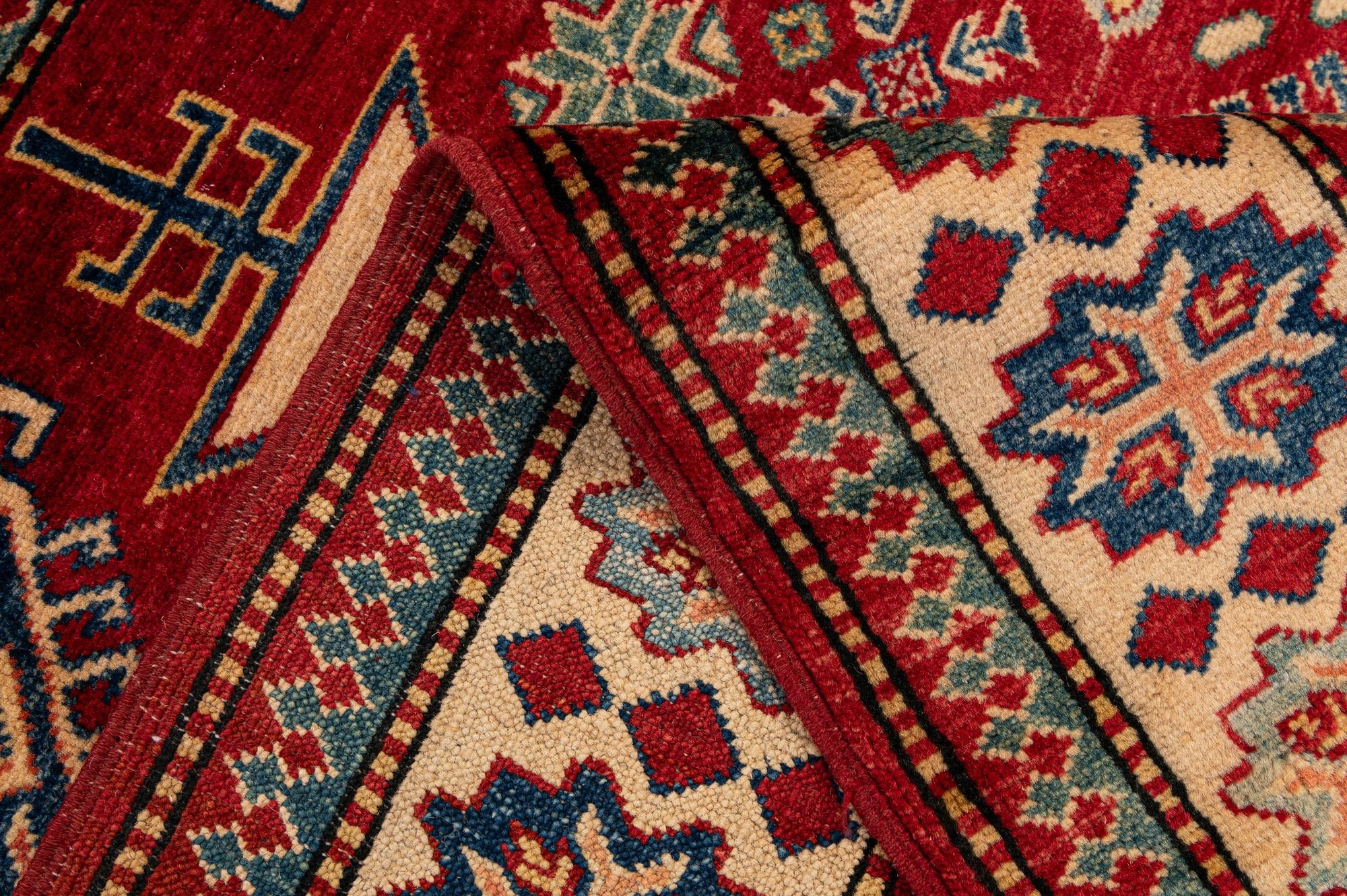 4' 2 x 5' 11 Hand Knotted Kazak Wool Rug
