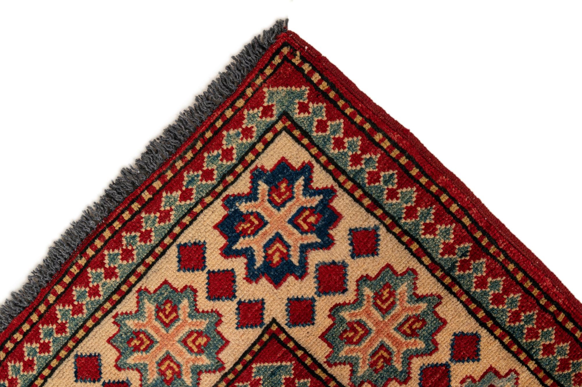 4' 2 x 5' 11 Hand Knotted Kazak Wool Rug