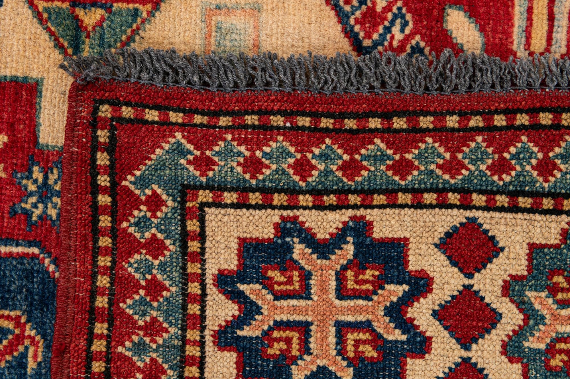 4' 2 x 5' 11 Hand Knotted Kazak Wool Rug
