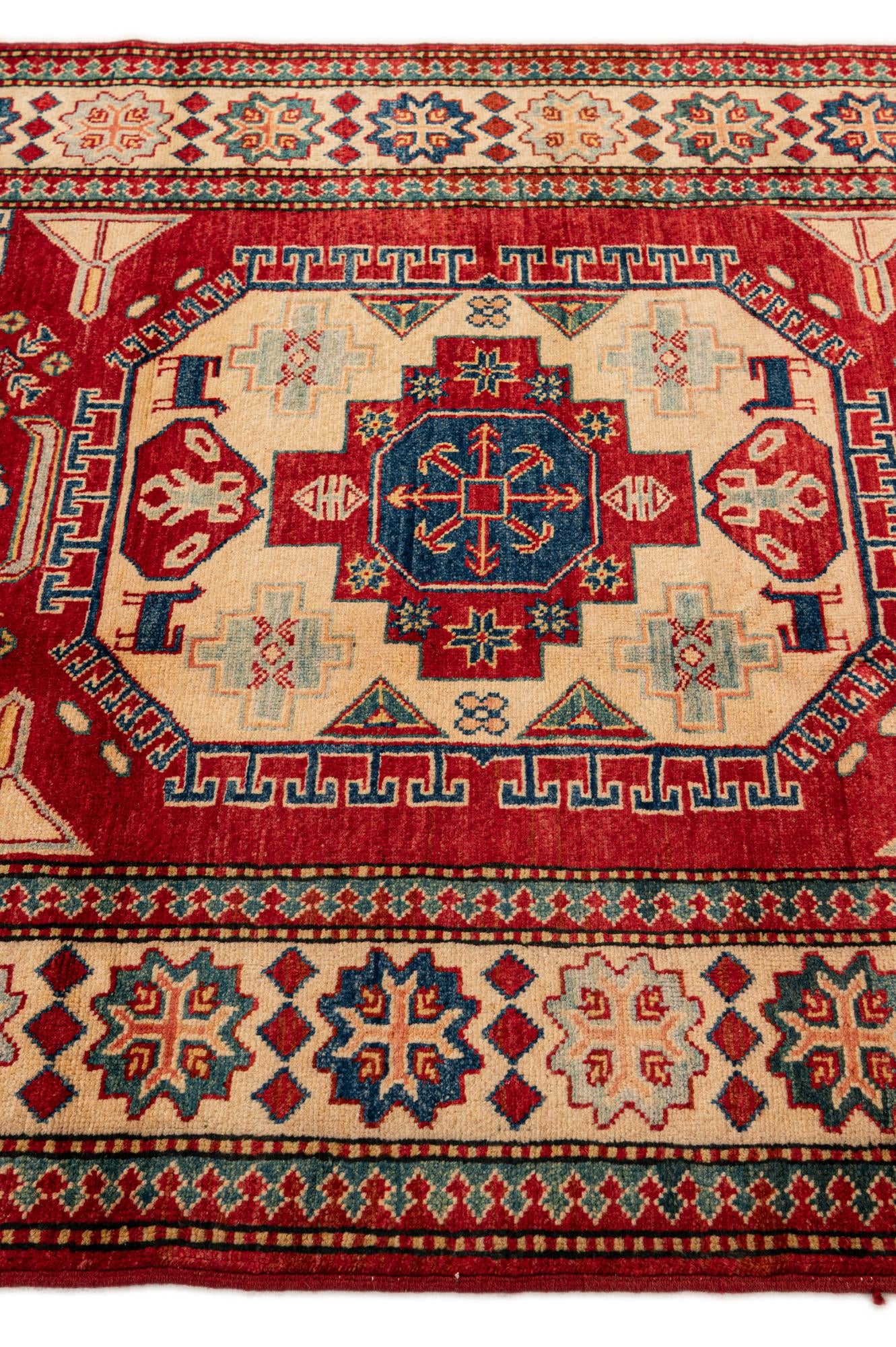 4' 2 x 5' 11 Hand Knotted Kazak Wool Rug