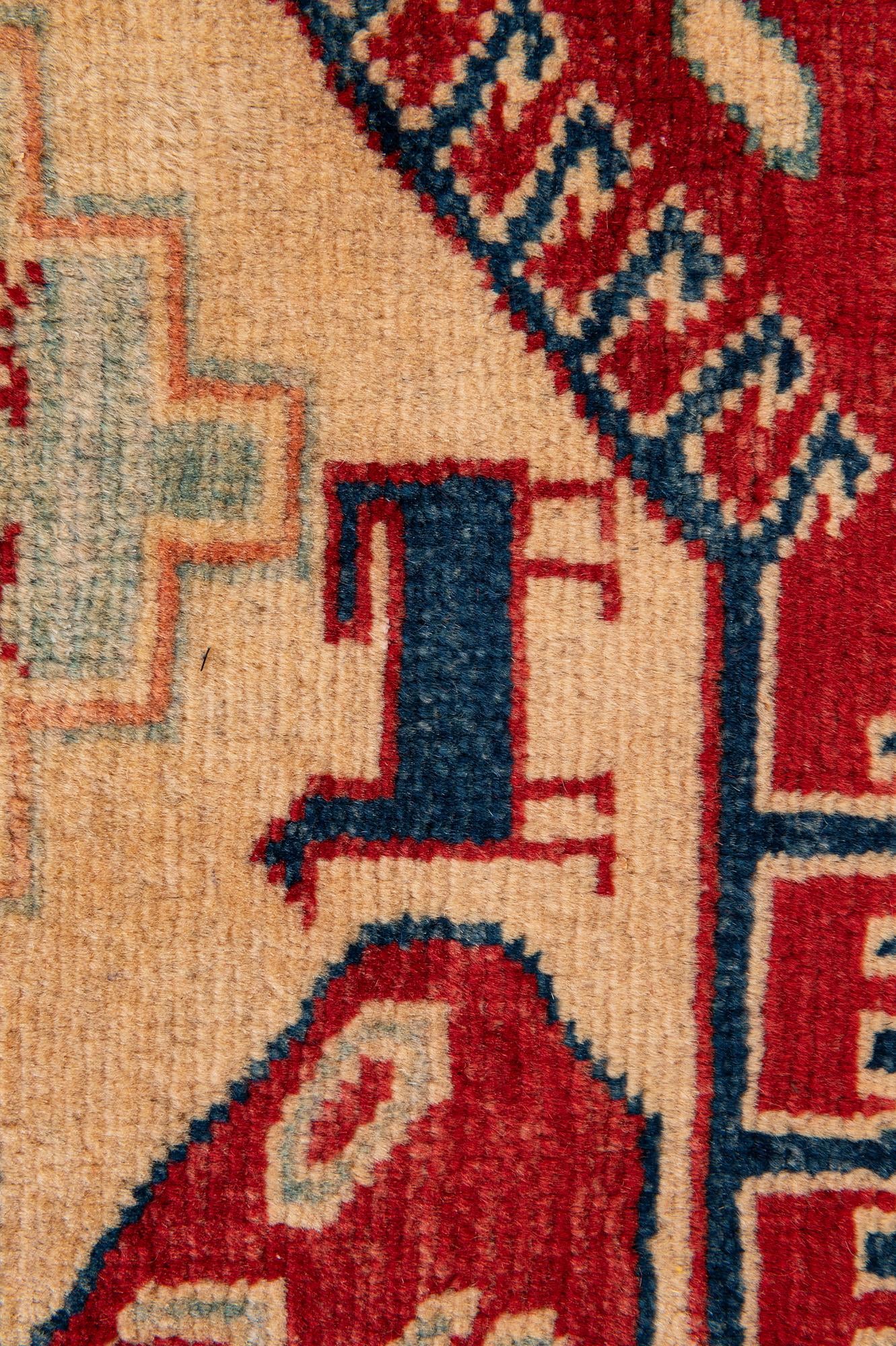 4' 2 x 5' 11 Hand Knotted Kazak Wool Rug