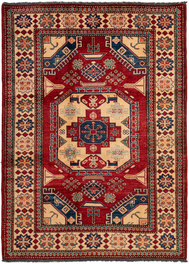 4' 2 x 5' 11 Hand Knotted Kazak Wool Rug