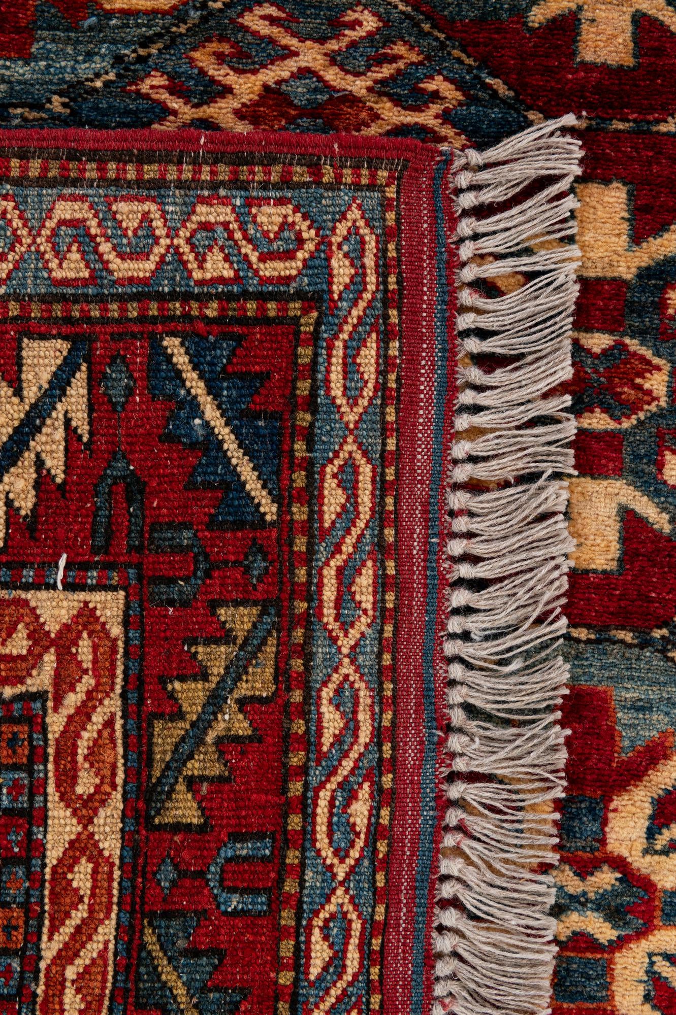 4' x 5' 2 Hand Knotted Kazak Wool Rug
