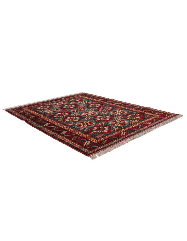 Detail image of 4' x 5' 2  Hand Knotted Kazak Wool Rug