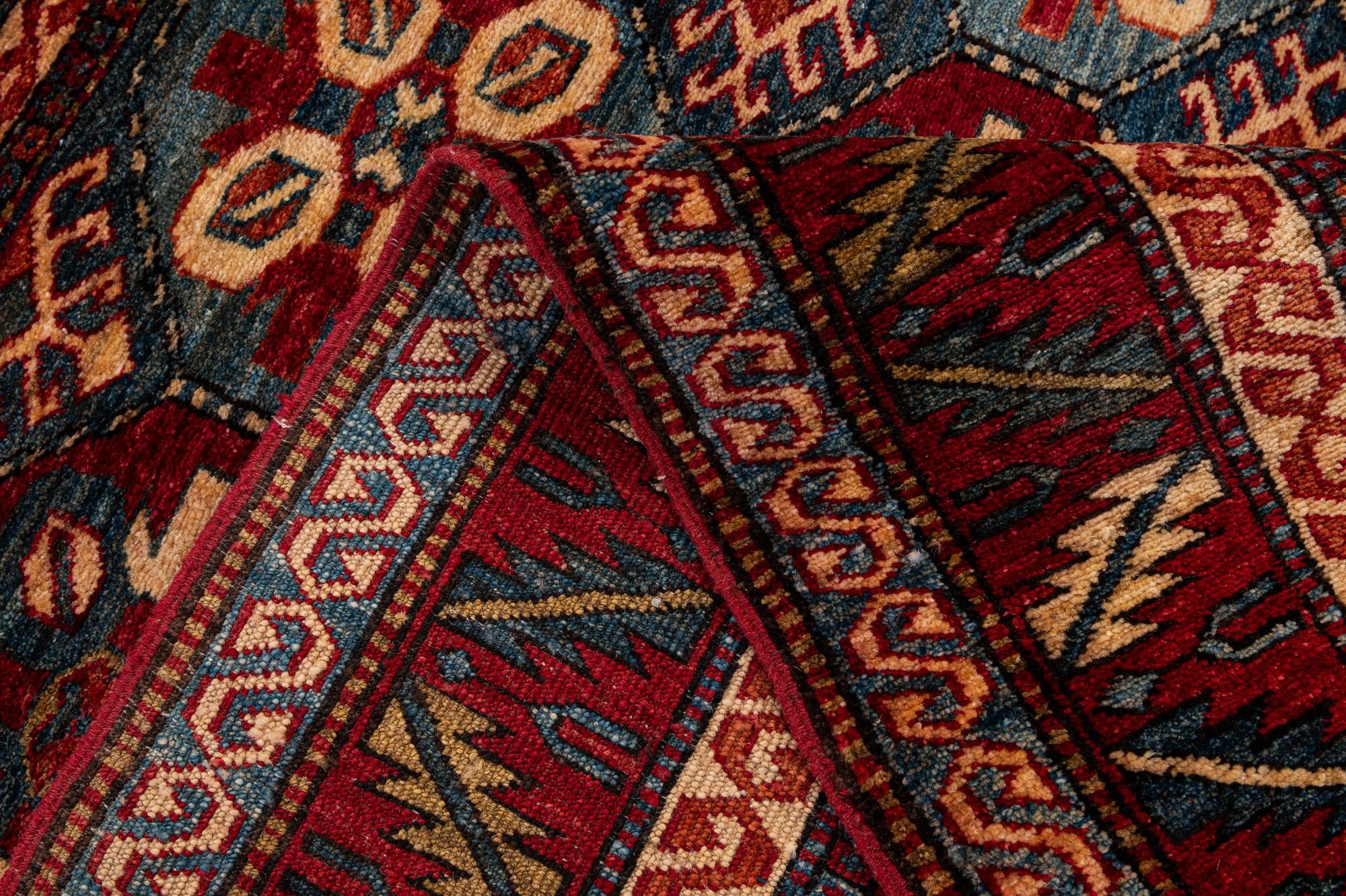 4' x 5' 2 Hand Knotted Kazak Wool Rug