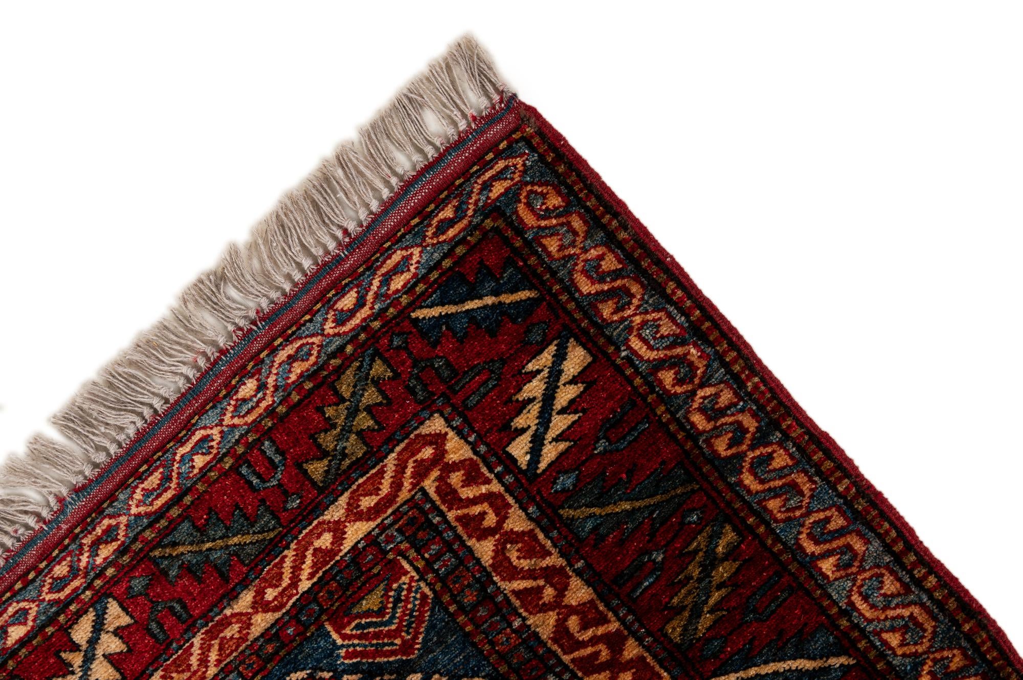 4' x 5' 2 Hand Knotted Kazak Wool Rug