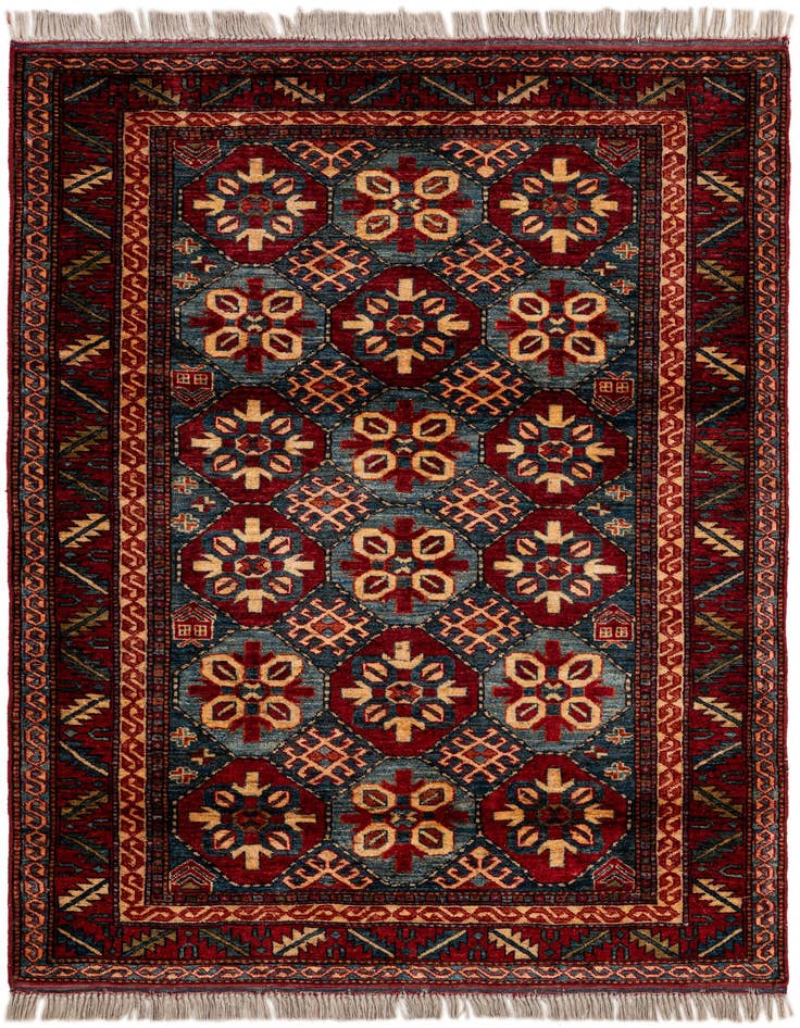 Detail image of 4' x 5' 2 Hand Knotted Kazak Wool Rug