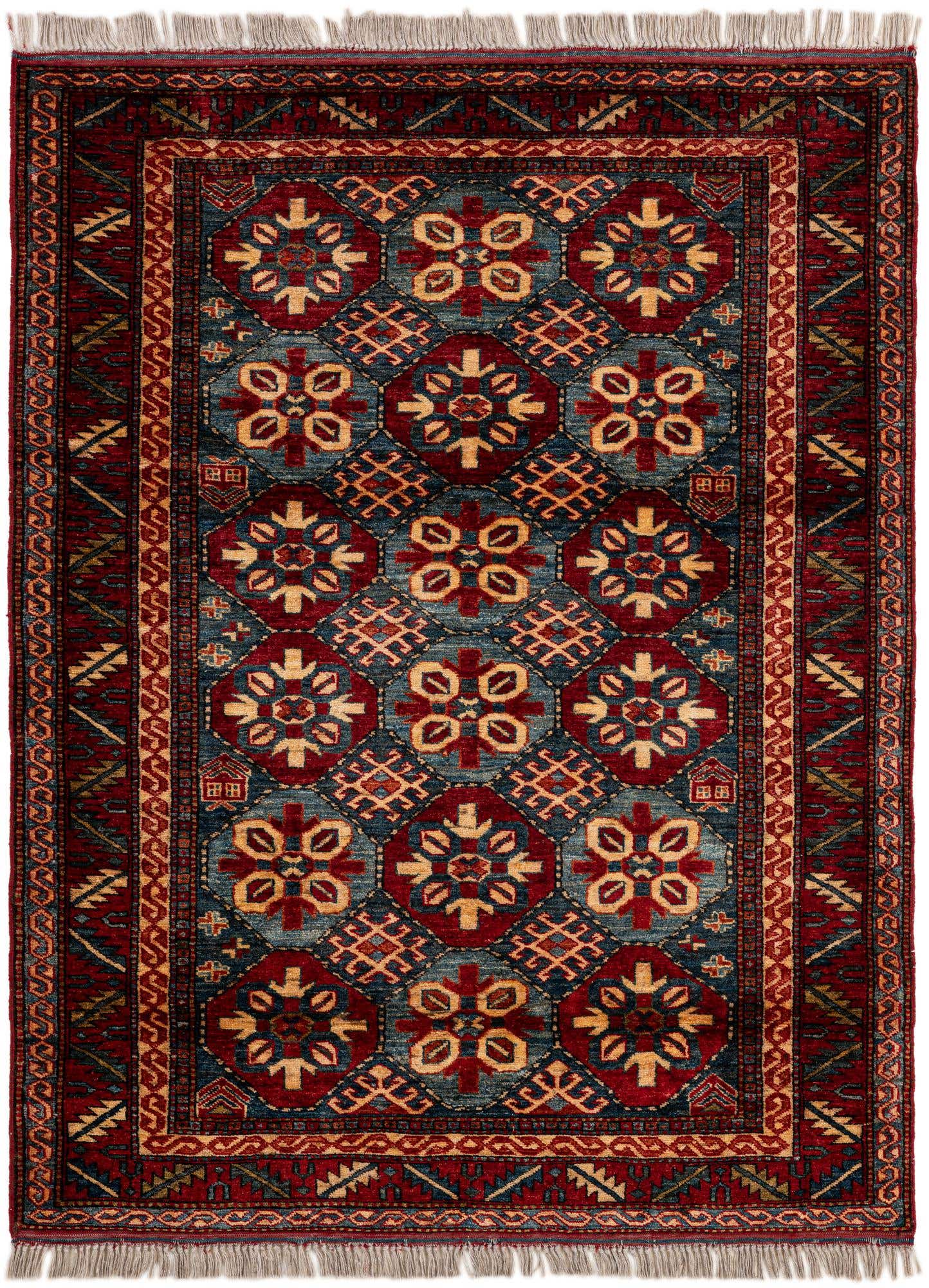 4' x 5' 2 Hand Knotted Kazak Wool Rug