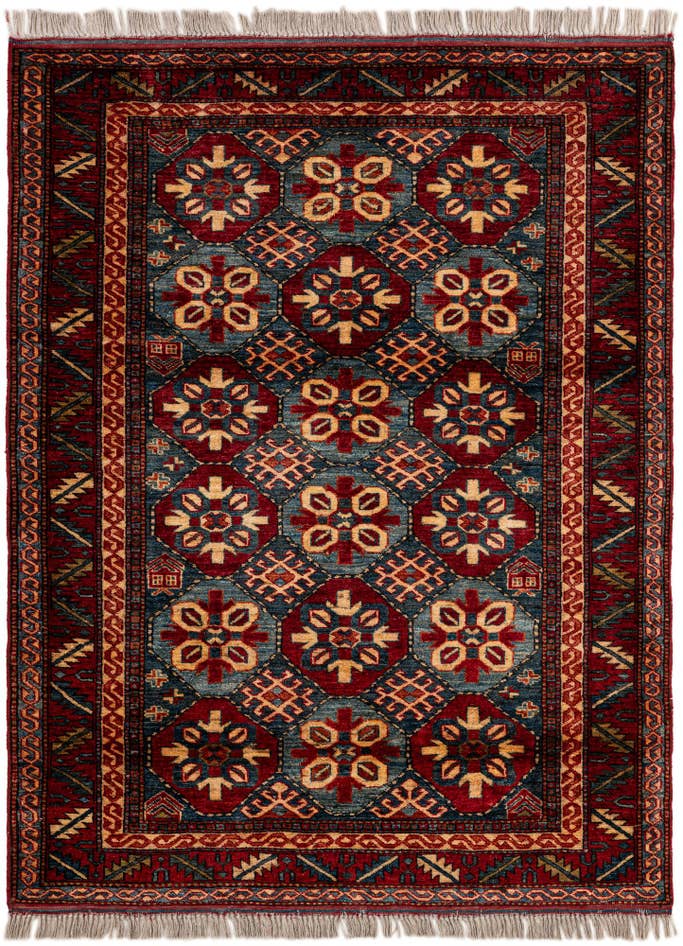 Detail image of 4' x 5' 2 Hand Knotted Kazak Wool Rug