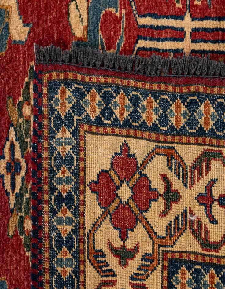 Detail image of 4' x 5' 9  Hand Knotted Kazak Wool Rug