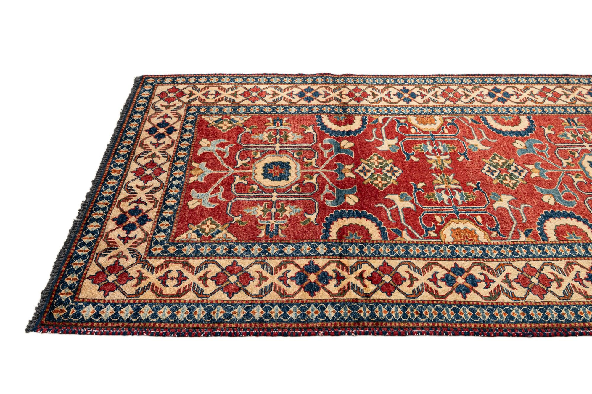 4' x 5' 9 Hand Knotted Kazak Wool Rug