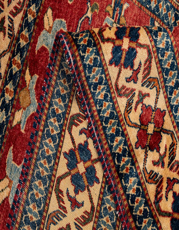 Detail image of 4' x 5' 9  Hand Knotted Kazak Wool Rug