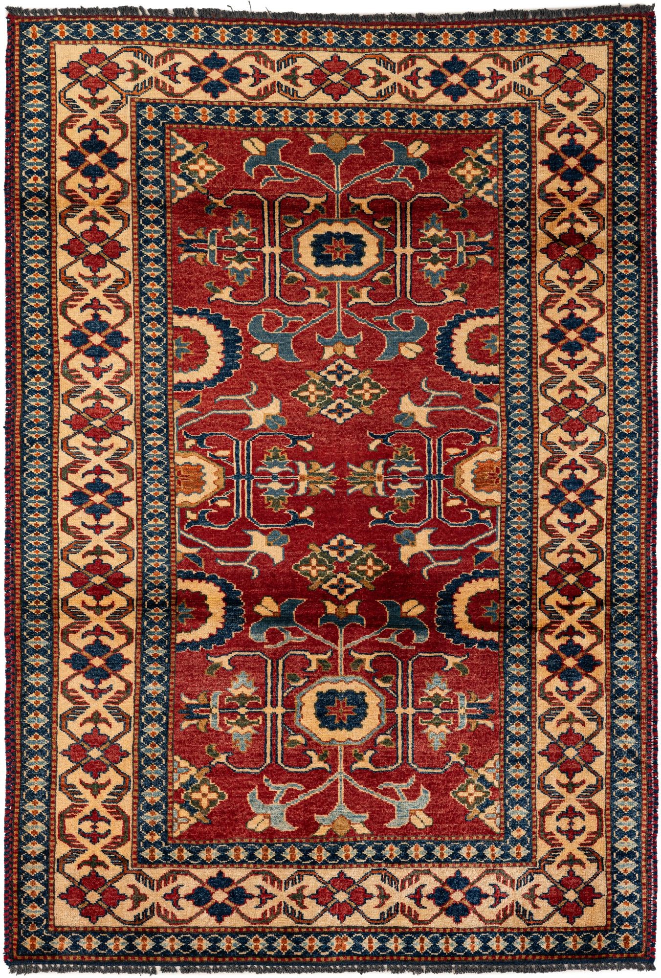 4' x 5' 9 Hand Knotted Kazak Wool Rug