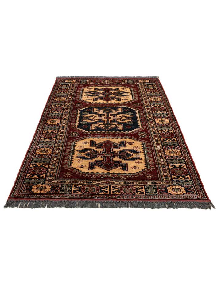 4' 1 x 6' 8 Hand Knotted Kazak Wool Rug