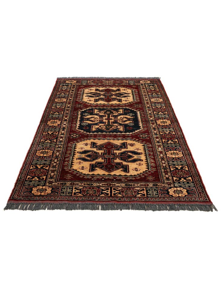Detail image of 4' 1 x 6' 8 Hand Knotted Kazak Wool Rug