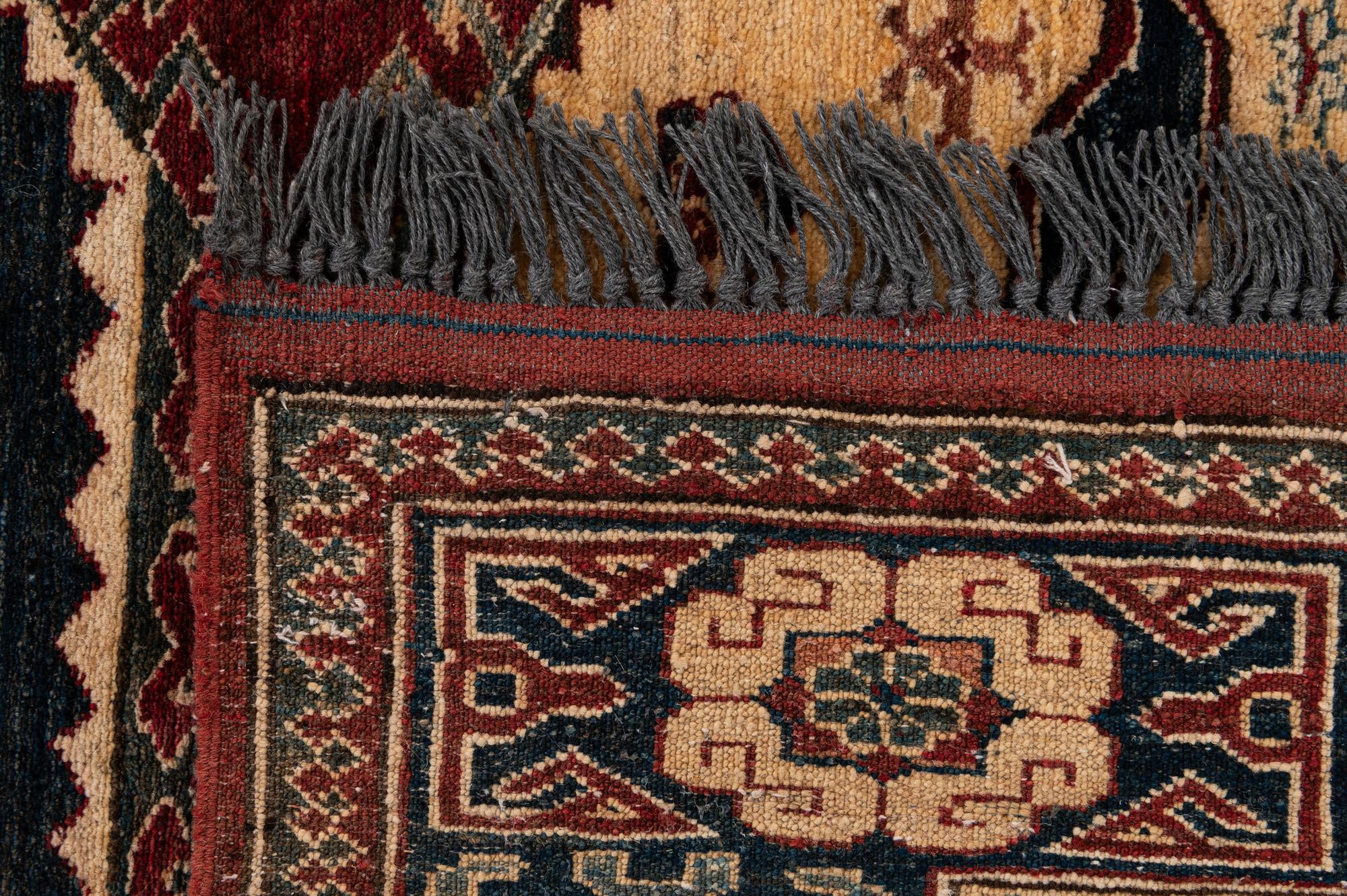 4' 1 x 6' 8 Hand Knotted Kazak Wool Rug