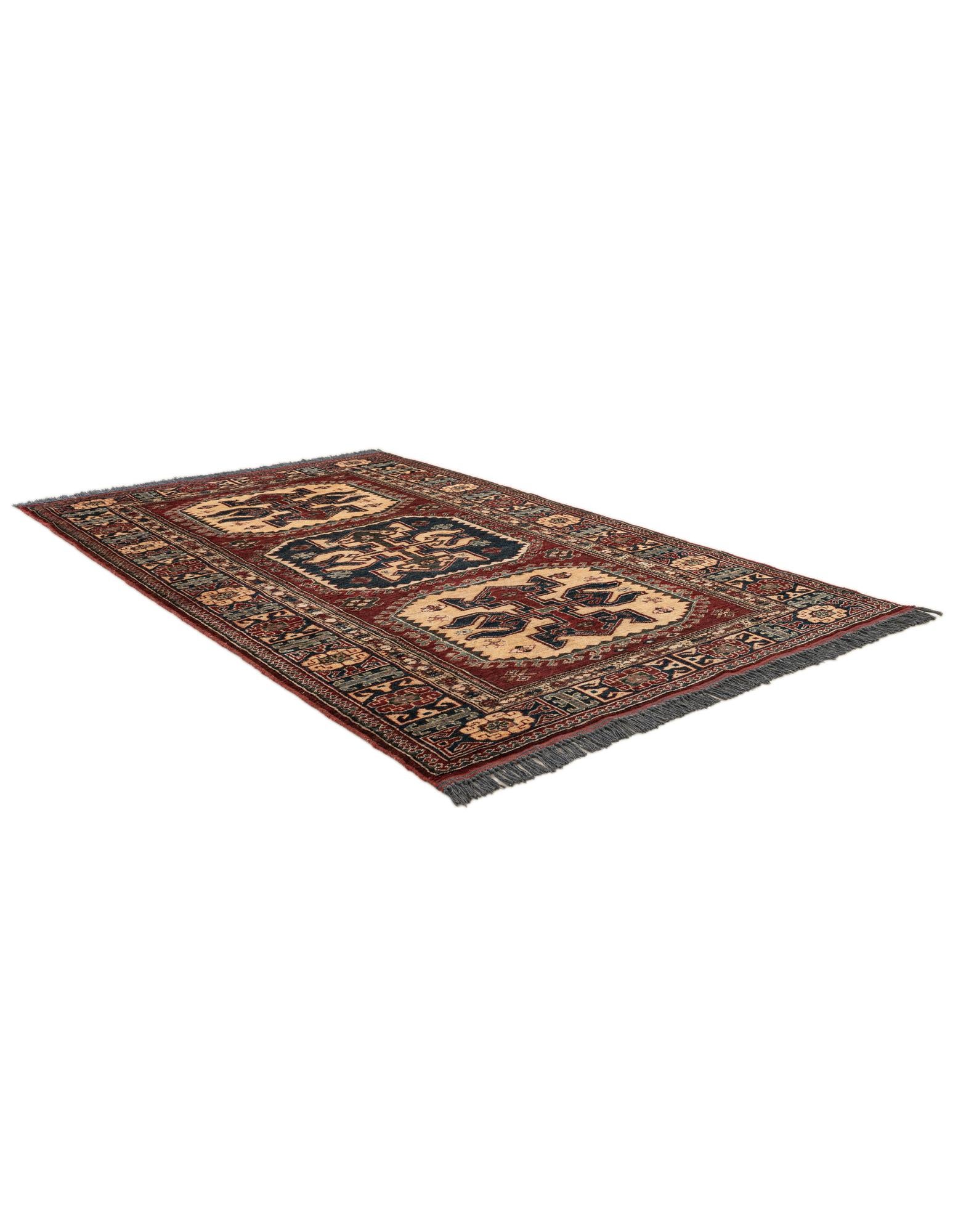 4' 1 x 6' 8 Hand Knotted Kazak Wool Rug