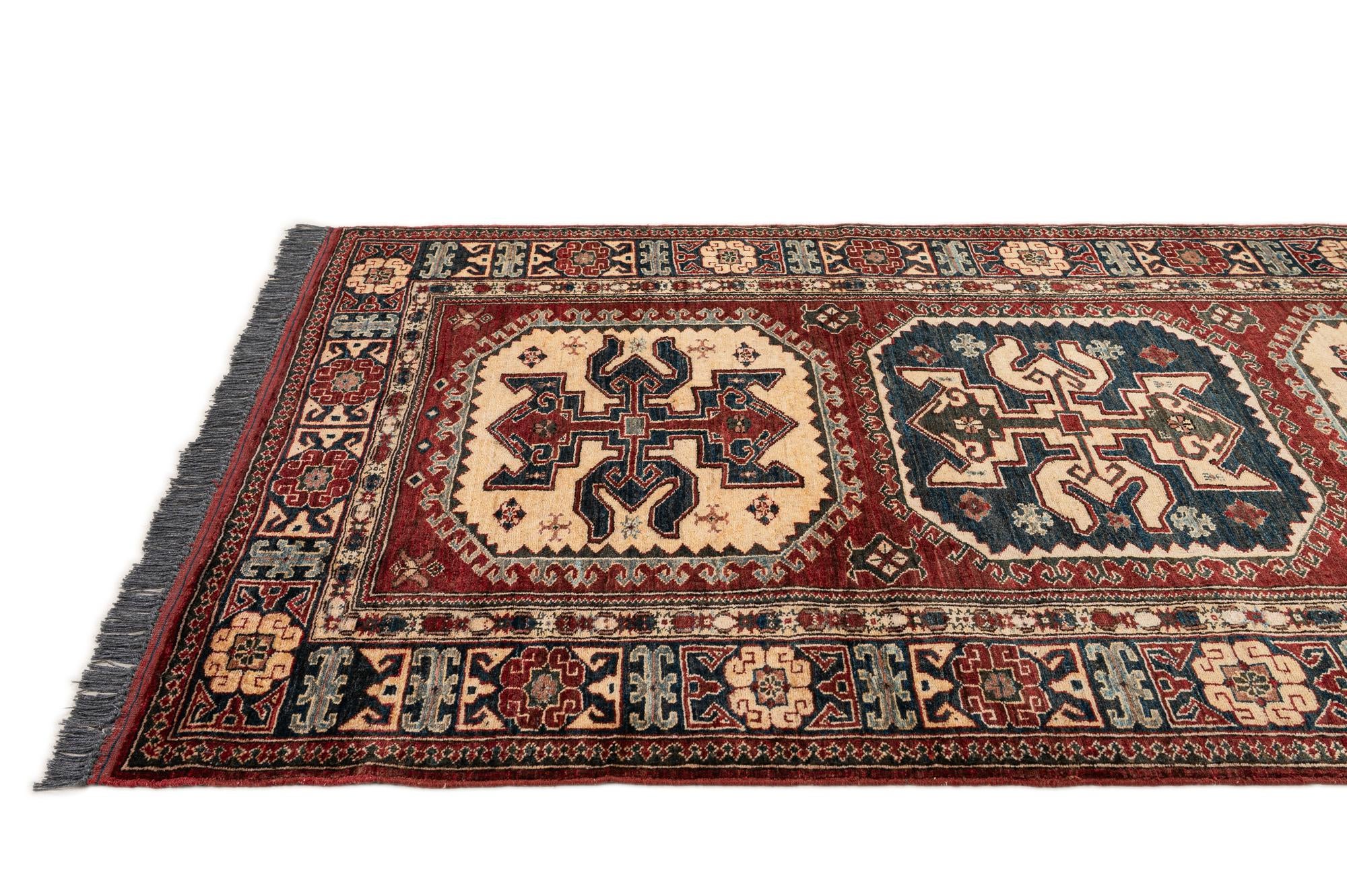 4' 1 x 6' 8 Hand Knotted Kazak Wool Rug