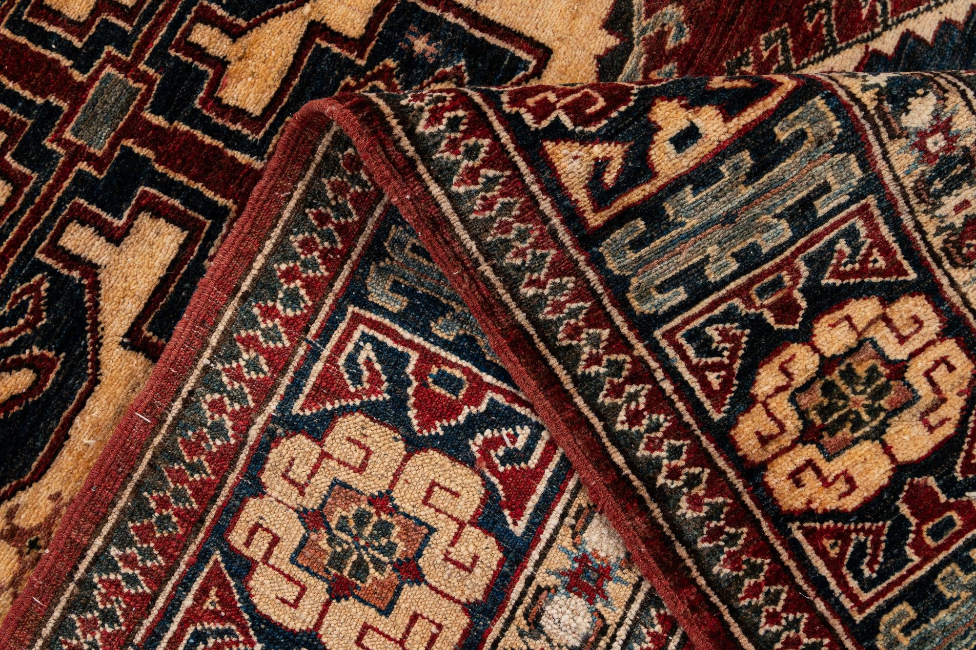 4' 1 x 6' 8 Hand Knotted Kazak Wool Rug