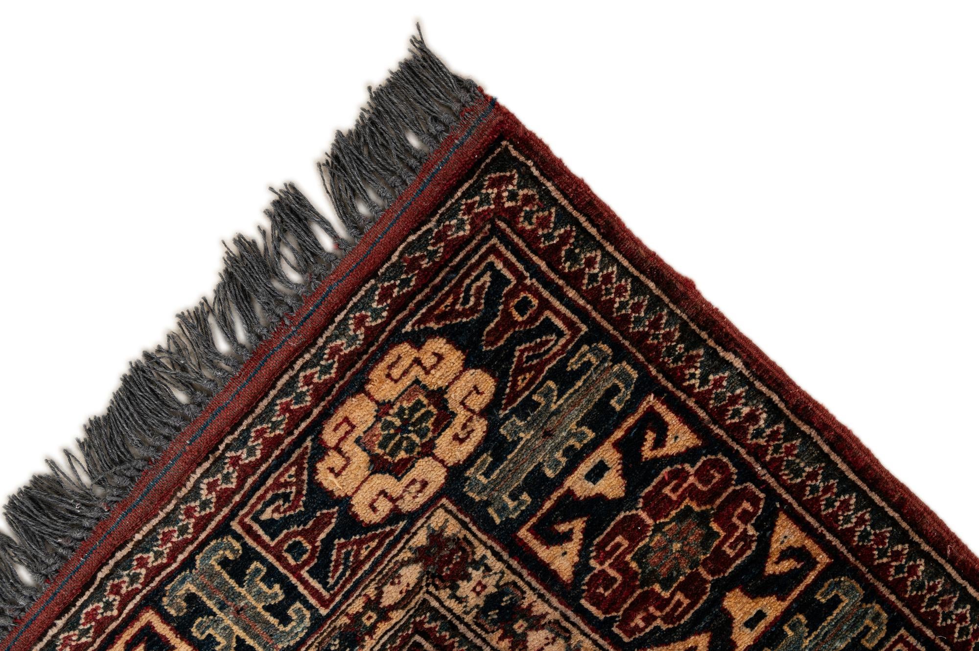 4' 1 x 6' 8 Hand Knotted Kazak Wool Rug