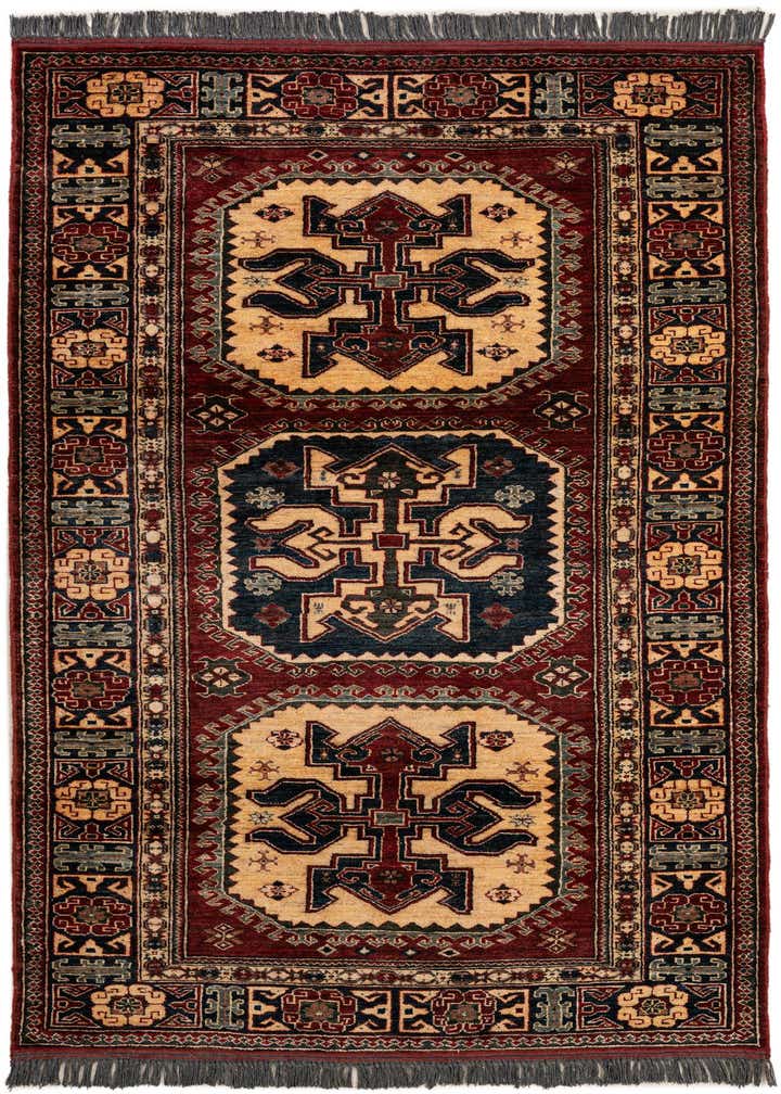 4' 1 x 6' 8 Hand Knotted Kazak Wool Rug