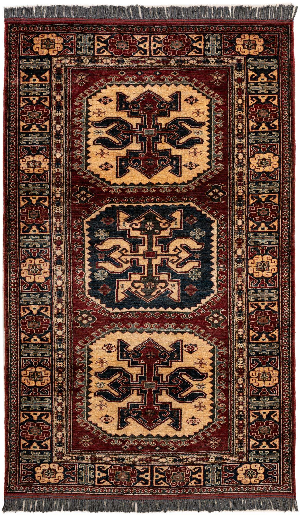 4' 1 x 6' 8 Hand Knotted Kazak Wool Rug
