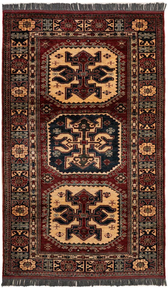Detail image of 4' 1 x 6' 8 Hand Knotted Kazak Wool Rug
