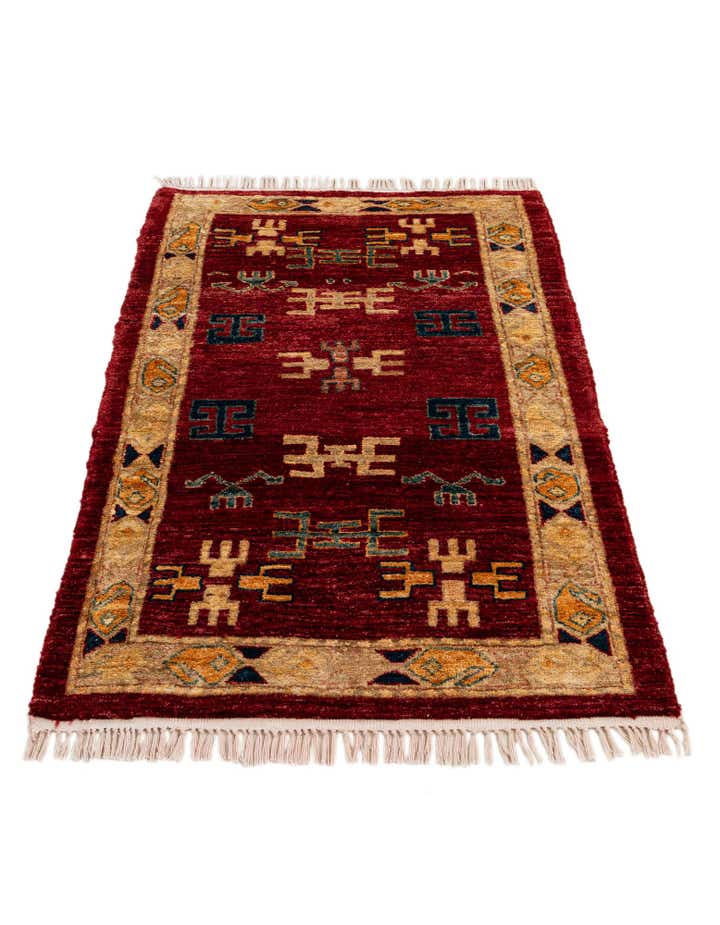 2' 7 x 4' Hand Knotted Kazak Wool Rug