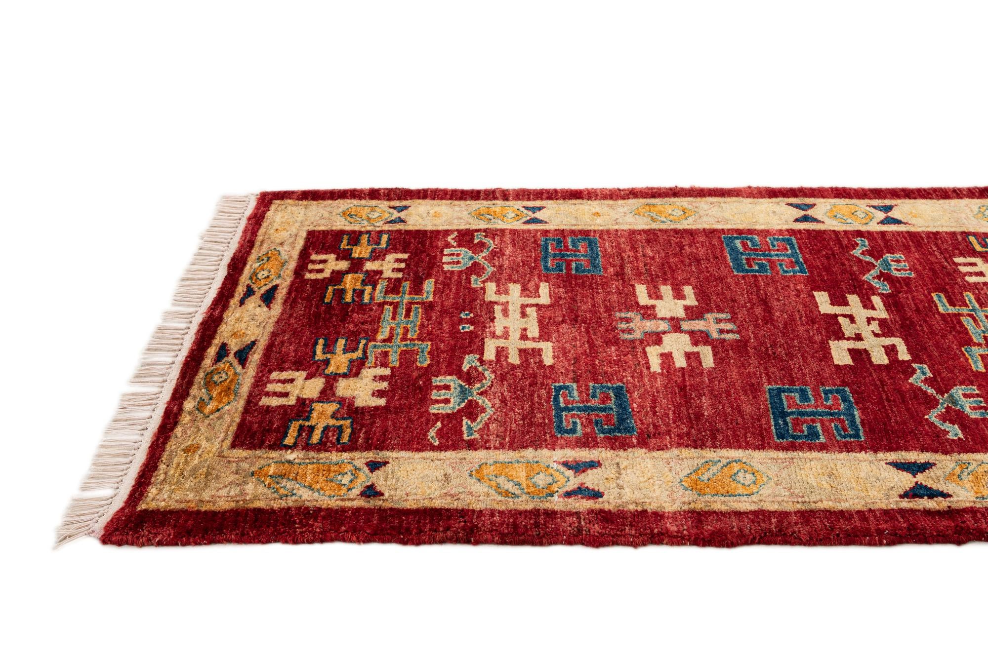 2' 7 x 4' Hand Knotted Kazak Wool Rug