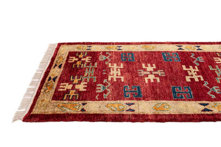 2' 7 x 4' Hand Knotted Kazak Wool Rug