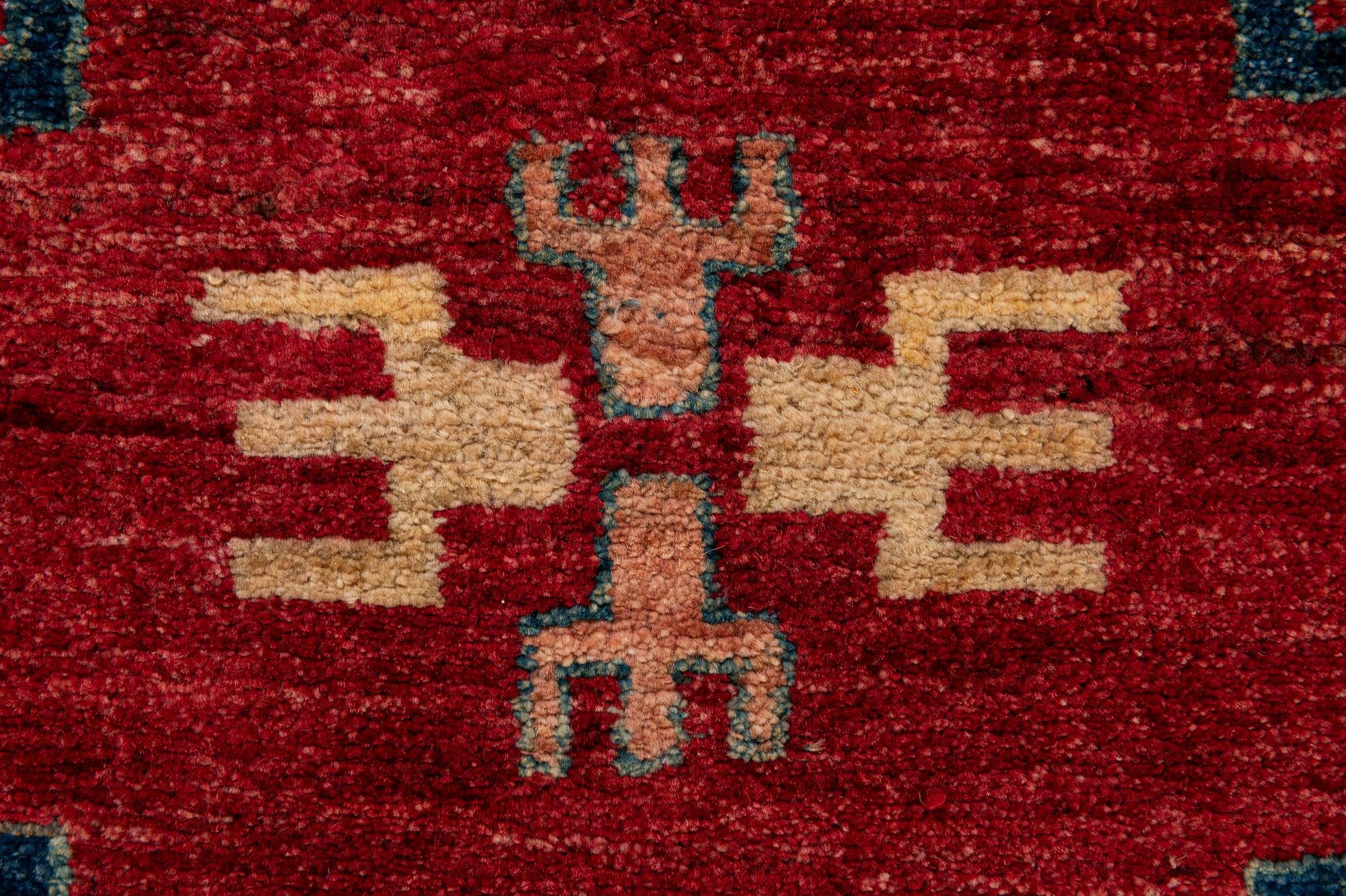 2' 7 x 4' Hand Knotted Kazak Wool Rug