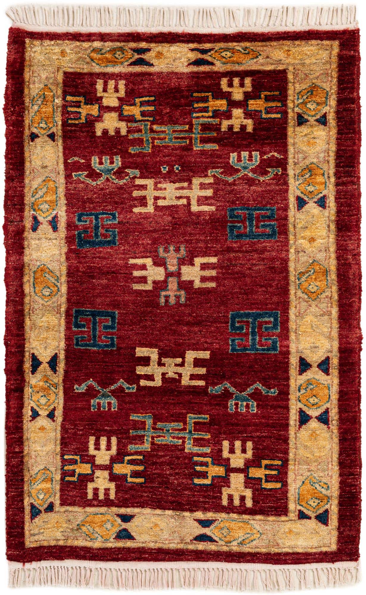 2' 7 x 4' Hand Knotted Kazak Wool Rug
