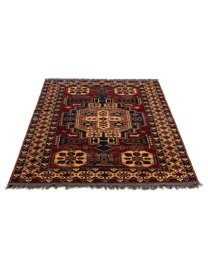 4' 10 x 6' 11 Hand Knotted Kazak Oriental Wool Rug