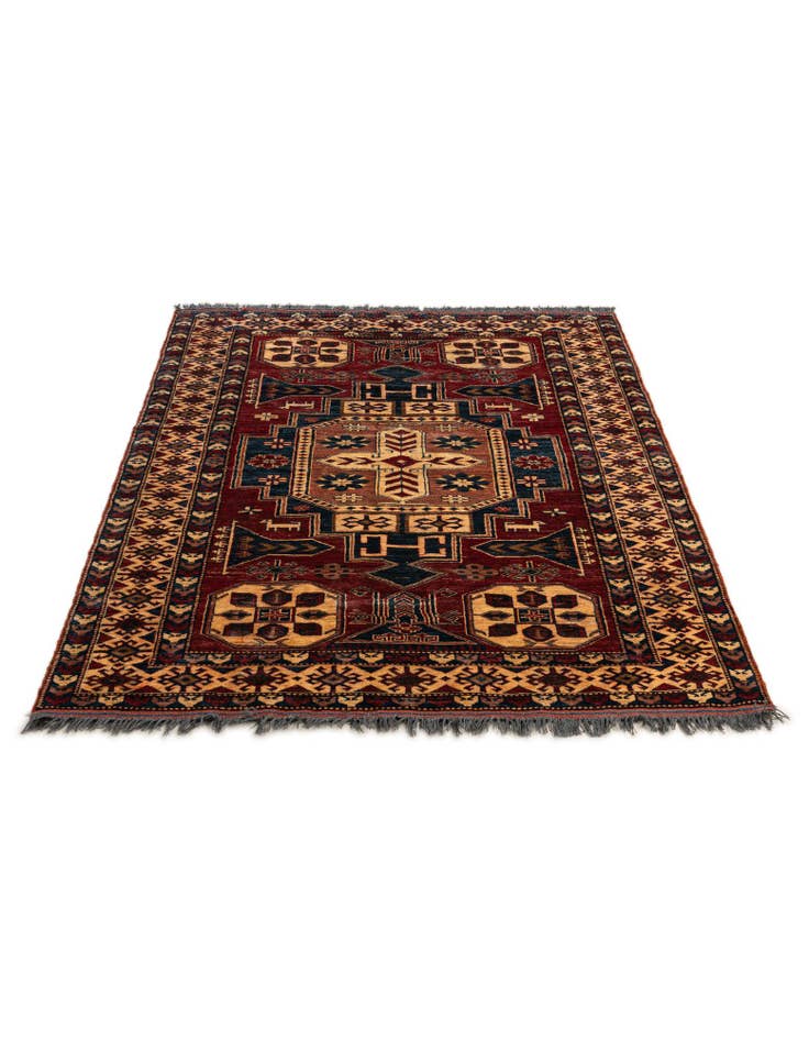 Detail image of 4' 10 x 6' 11 Hand Knotted Kazak Oriental Wool Rug