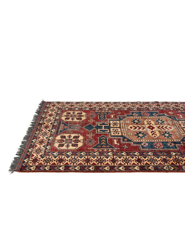 Detail image of 4' 10 x 6' 11 Hand Knotted Kazak Oriental Wool Rug