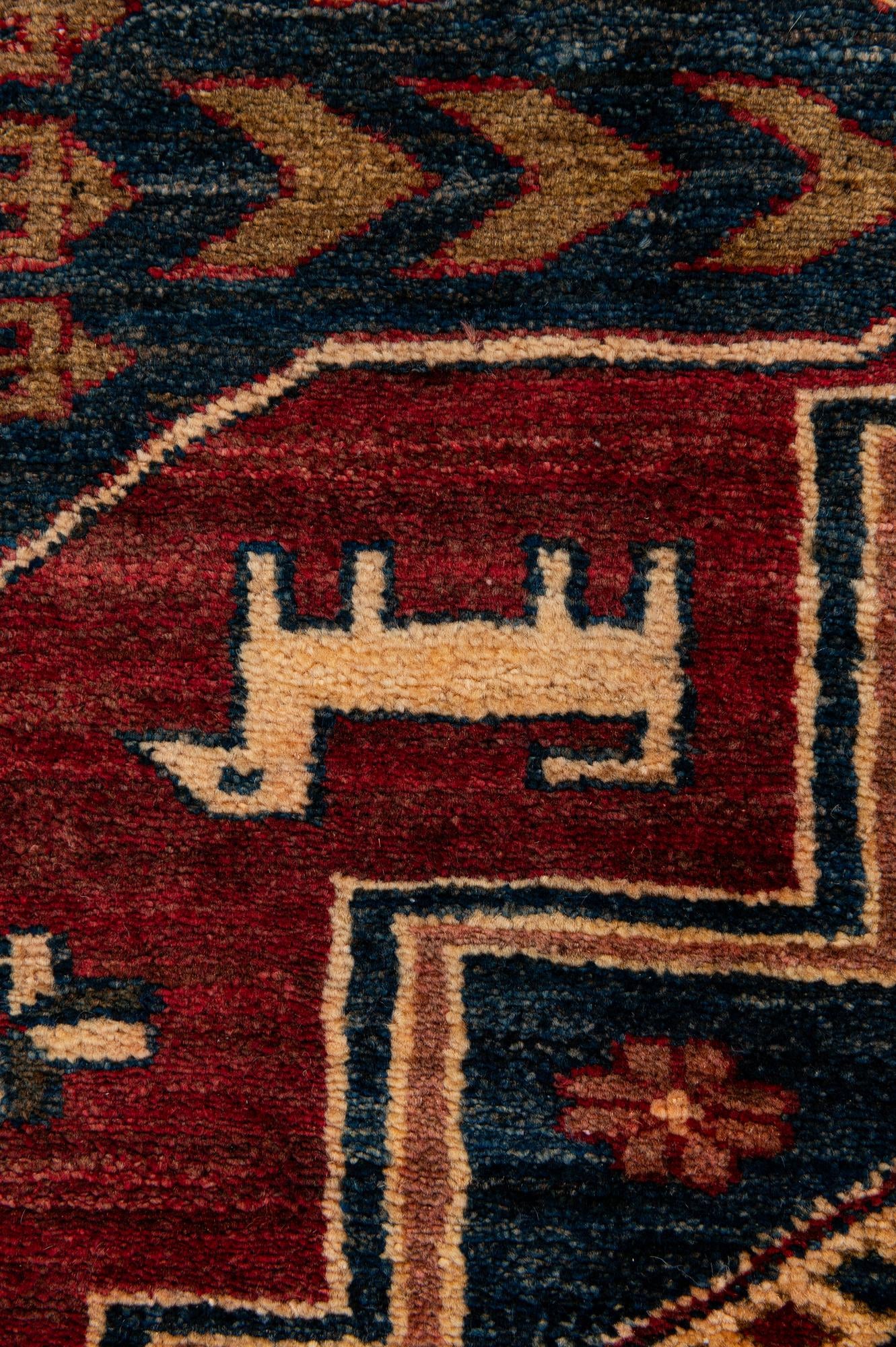 4' 10 x 6' 11 Hand Knotted Kazak Oriental Wool Rug