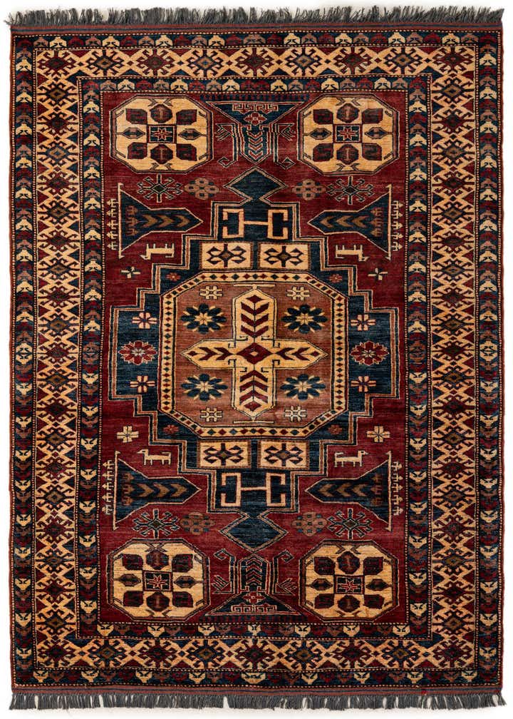 4' 10 x 6' 11 Hand Knotted Kazak Oriental Wool Rug