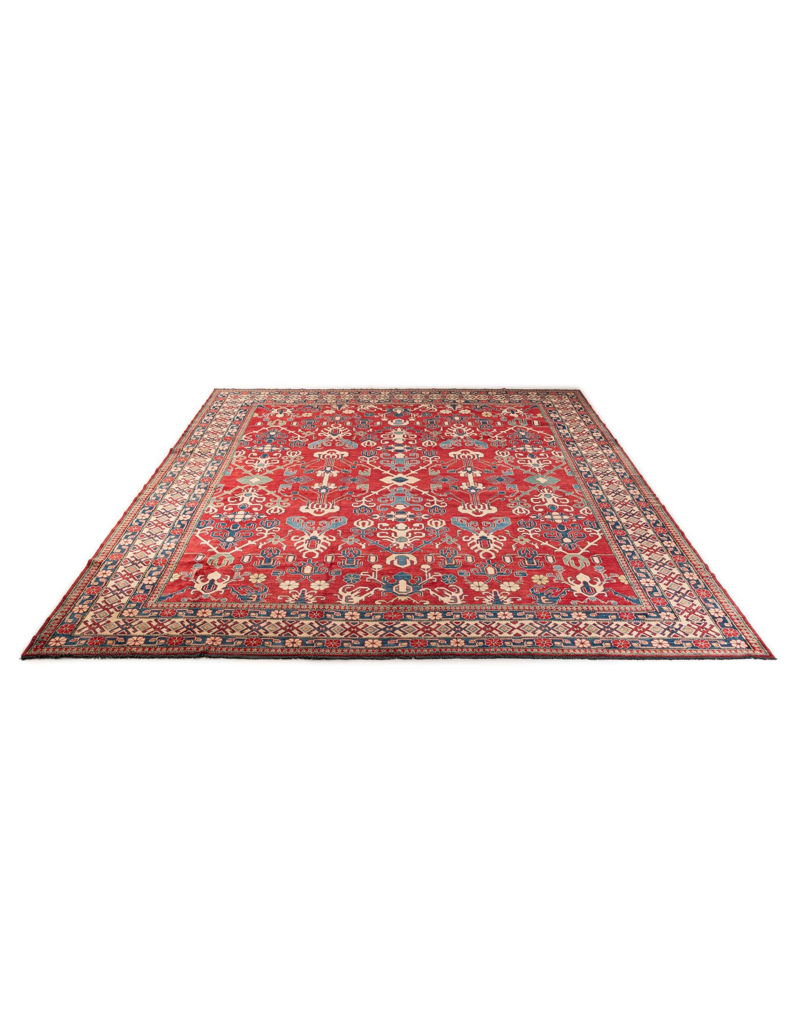 13' 9 x 17' 10 Hand Knotted Kazak Wool Rug