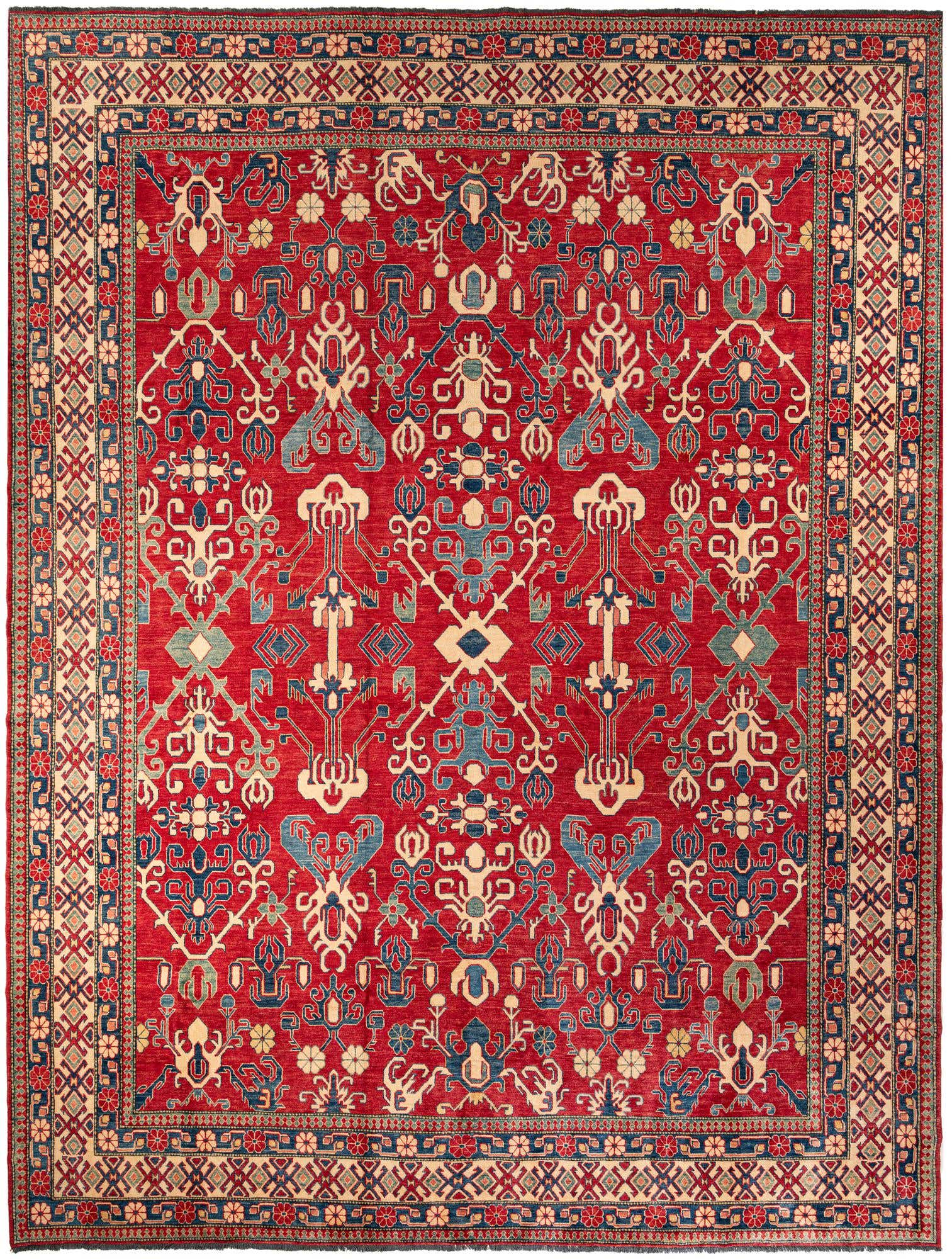 13' 9 x 17' 10 Hand Knotted Kazak Wool Rug