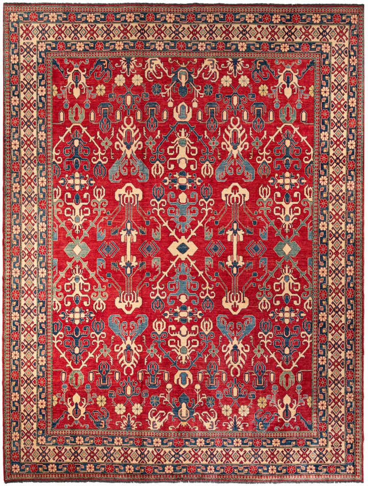 13' 9 x 17' 10 Hand Knotted Kazak Wool Rug