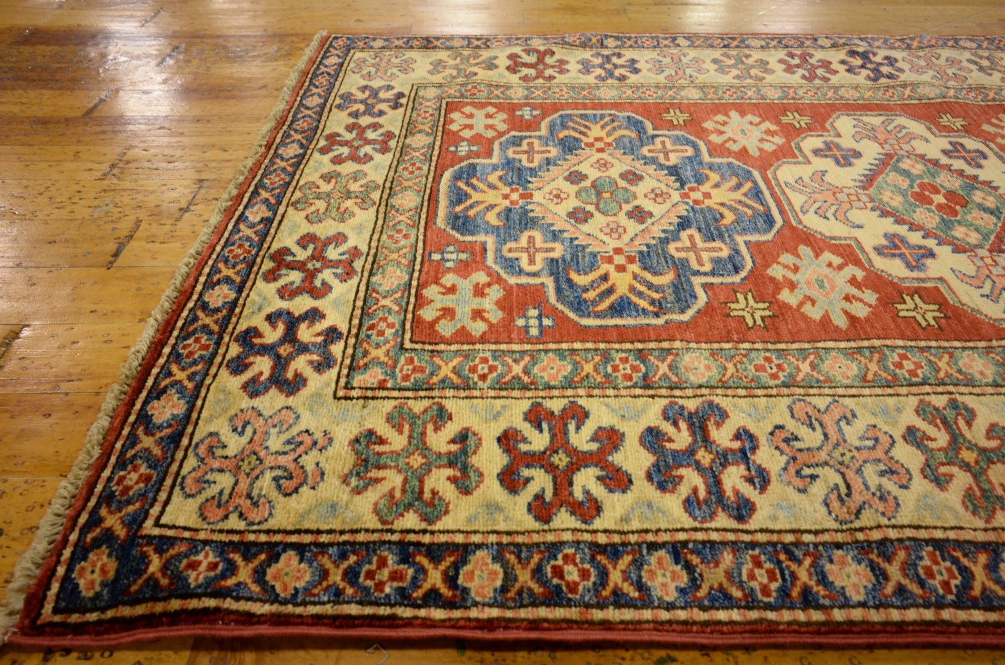 3' 5 x 4' 11 Hand Knotted Kazak Oriental Rug