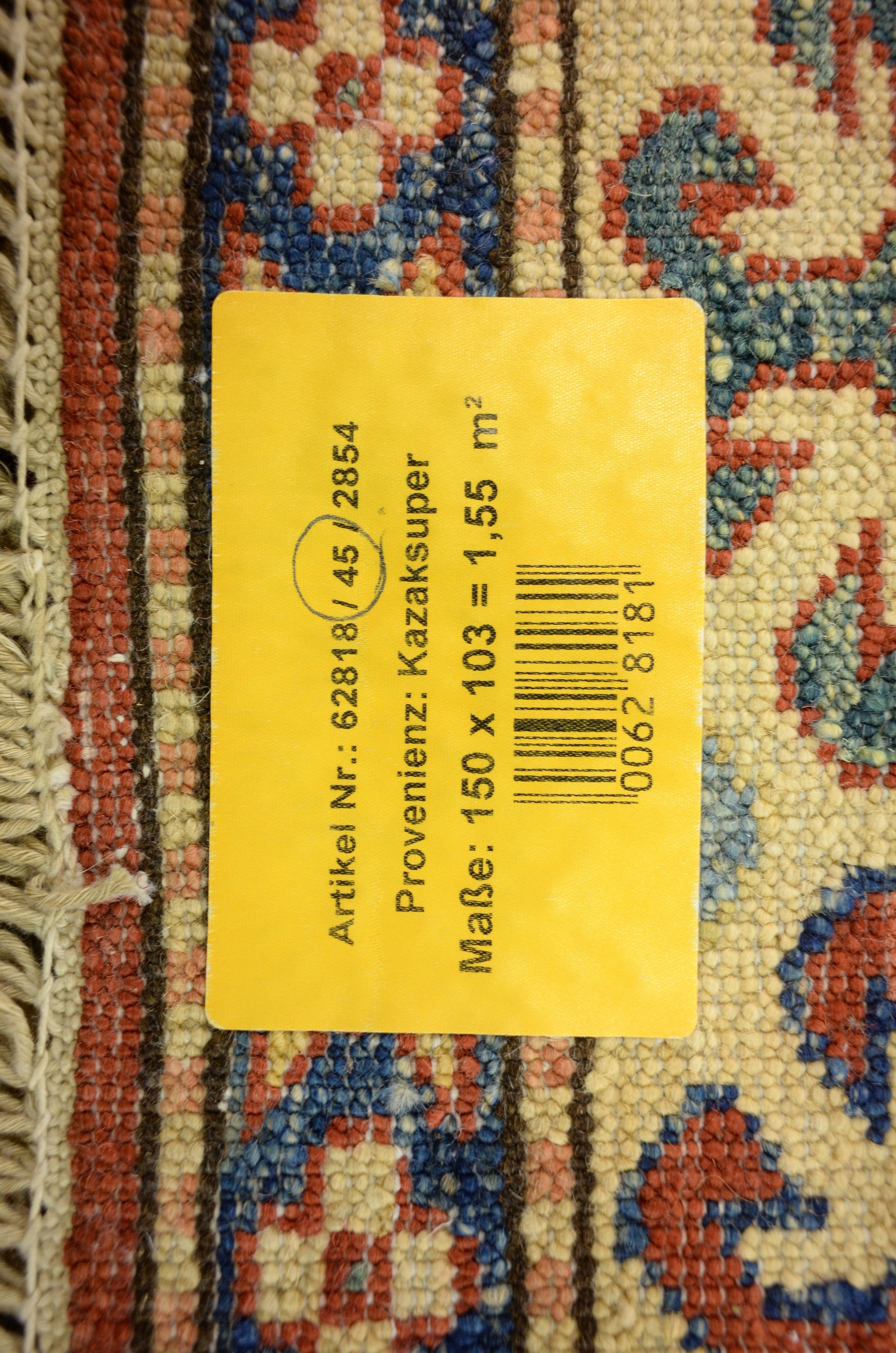 3' 5 x 4' 11 Hand Knotted Kazak Oriental Rug