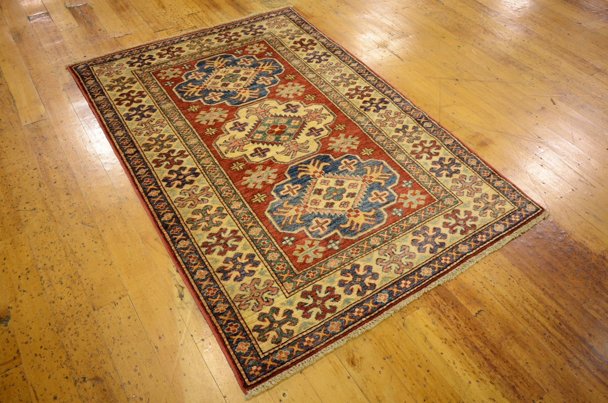 3' 5 x 4' 11 Hand Knotted Kazak Oriental Rug