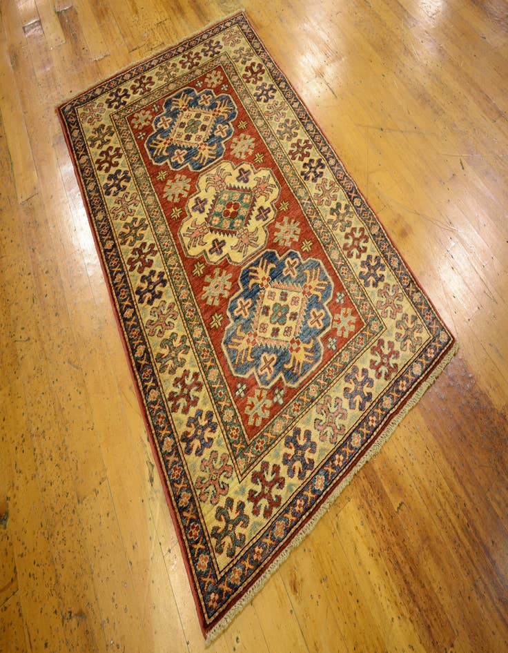 Detail image of 3' 5 x 4' 11 Hand Knotted Kazak Oriental Rug