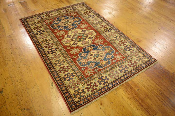3' 5 x 4' 11 Hand Knotted Kazak Oriental Rug