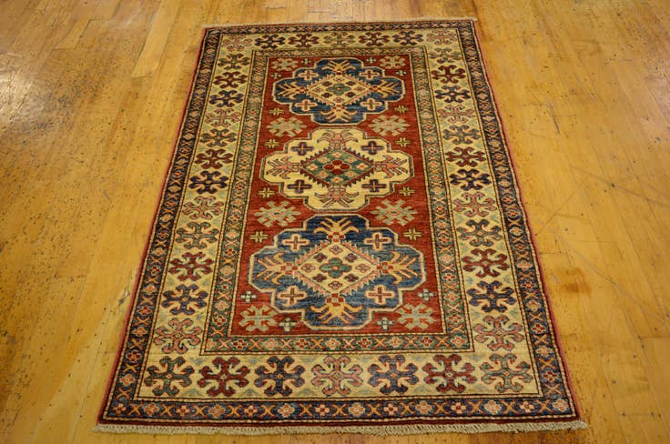 Detail image of 3' 5 x 4' 11 Hand Knotted Kazak Oriental Rug